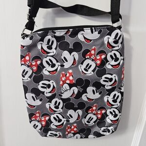 Disney Minnie & Mickey Faces Crossbody Bag - Black, White & Red